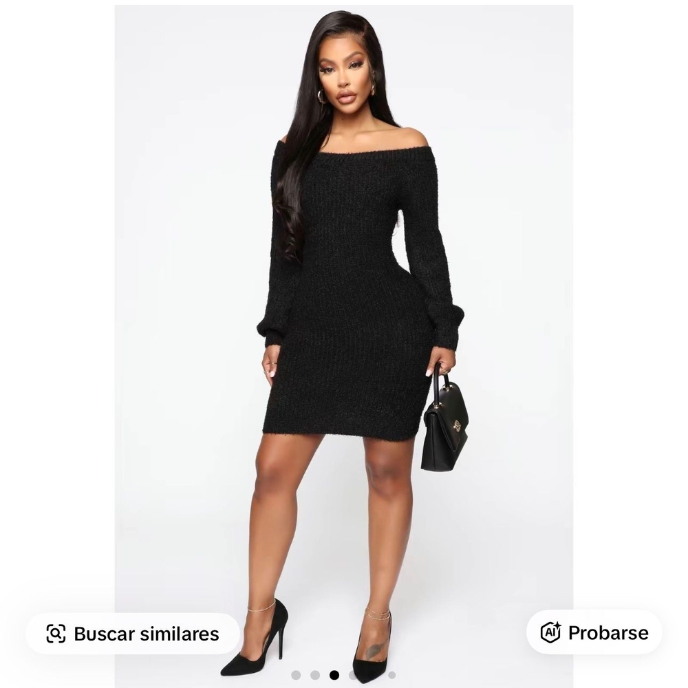 Fashion Nova Black Long Sleeve Dress